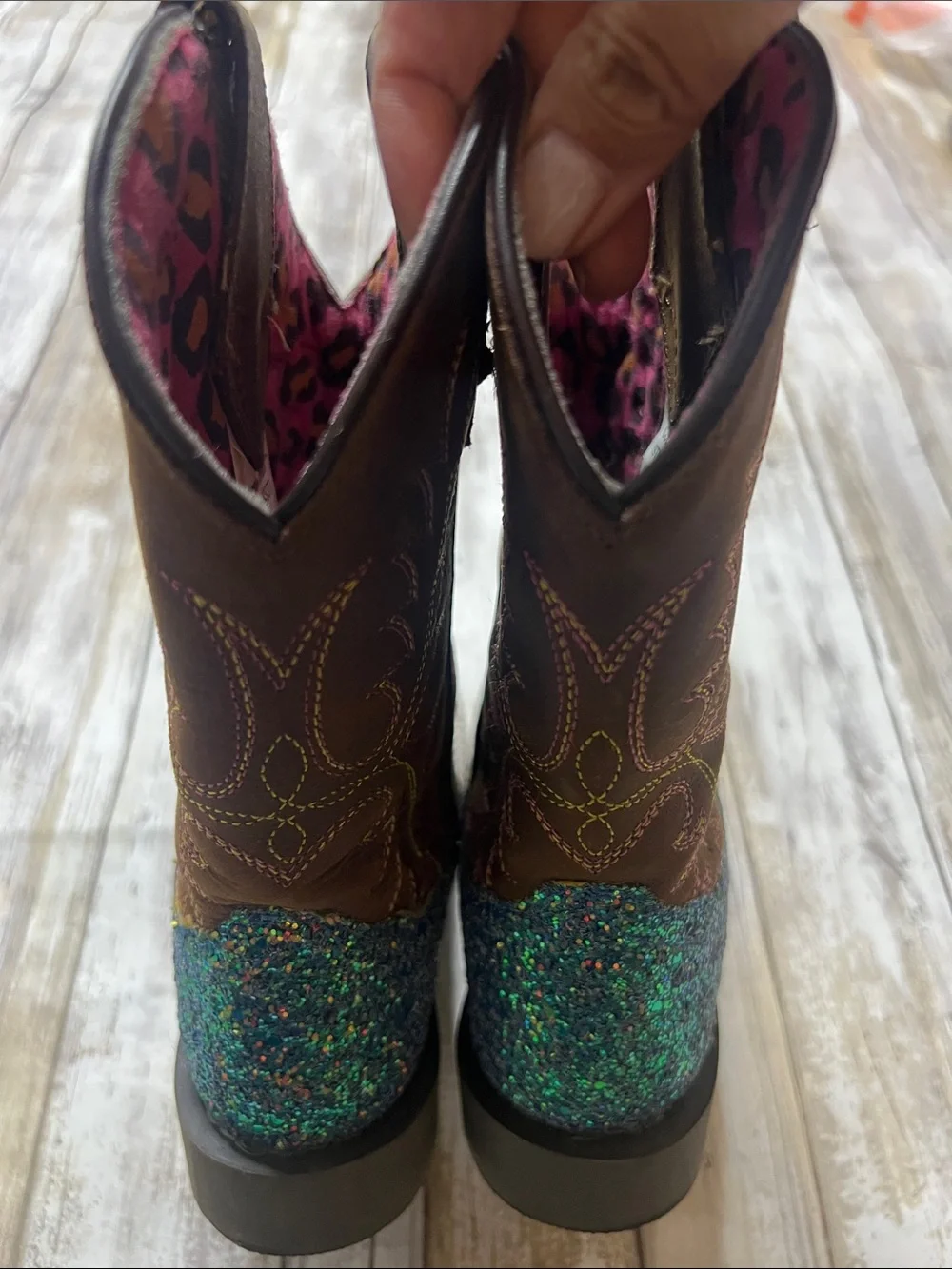 Cody James Girls Glitterly Western Boots Size 1